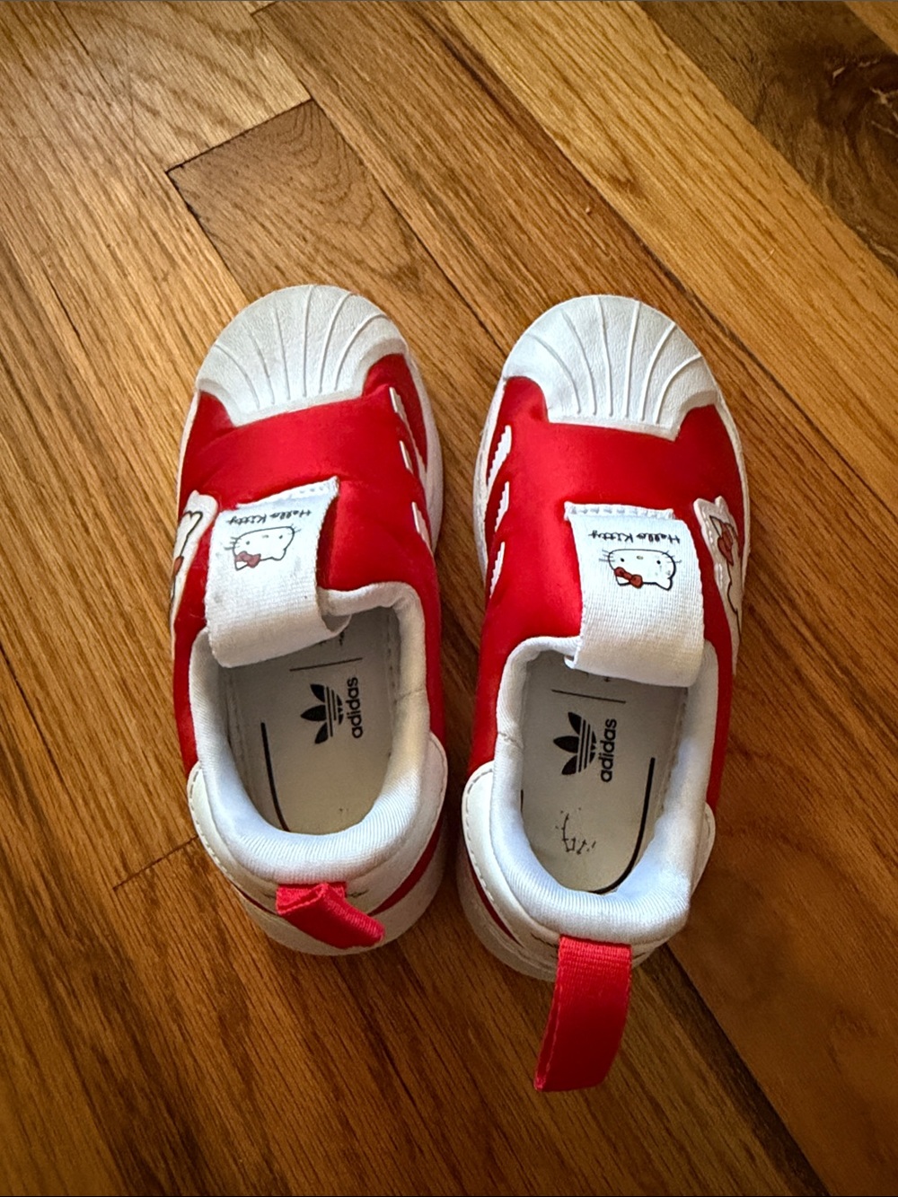 adidas Originals Kids Red and White Hello Kitty Slip-On Sneakers - Picture 4 of 8
